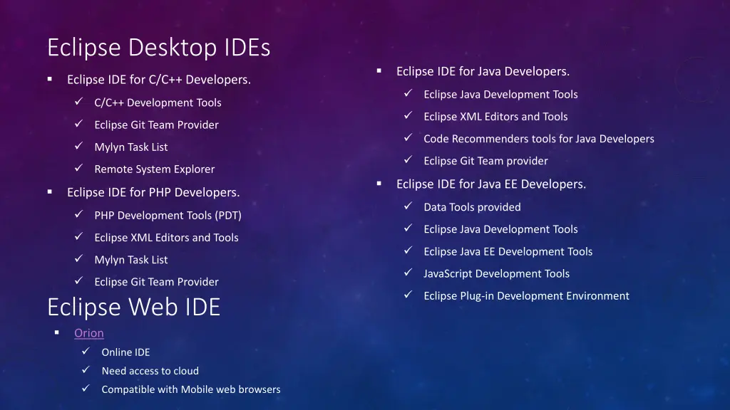 eclipse desktop ides