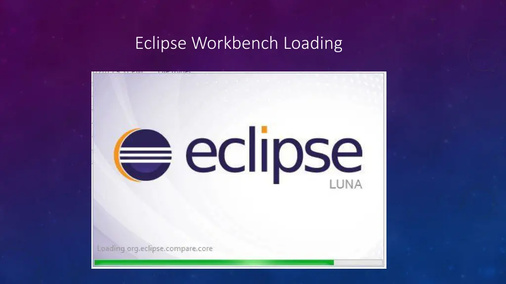 eclipse workbench loading