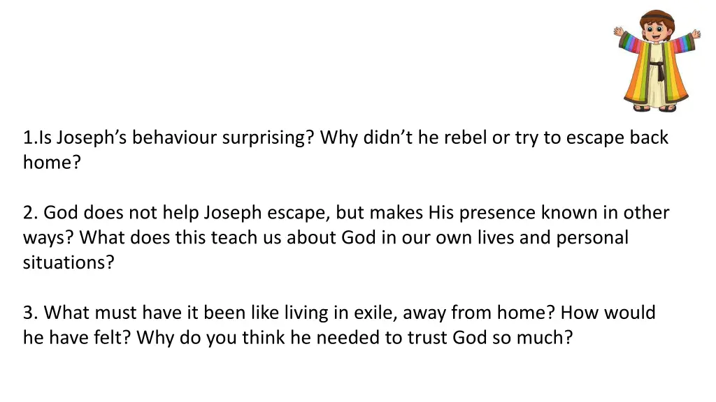 1 is joseph s behaviour surprising why didn