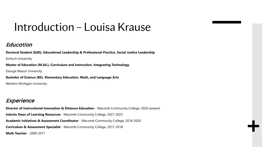 introduction louisa krause
