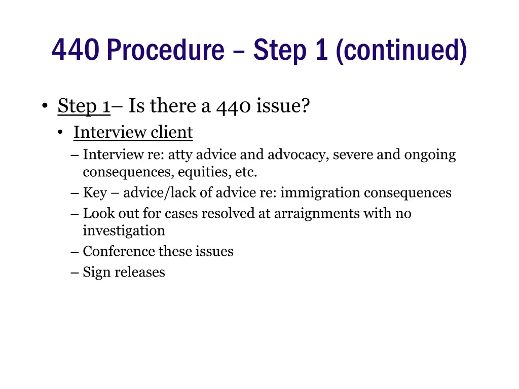 440 procedure step 1 continued