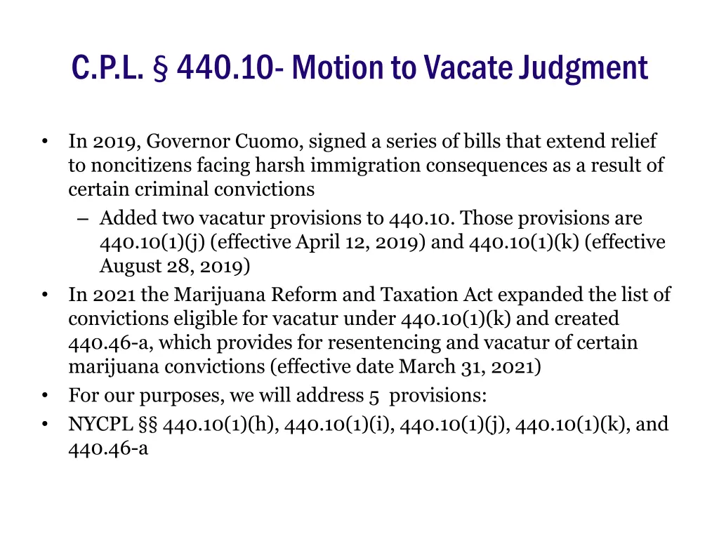 c p l 440 10 motion to vacate judgment