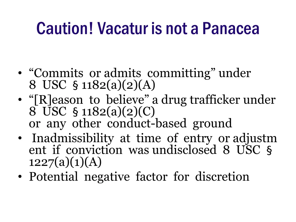 caution vacatur is not a panacea