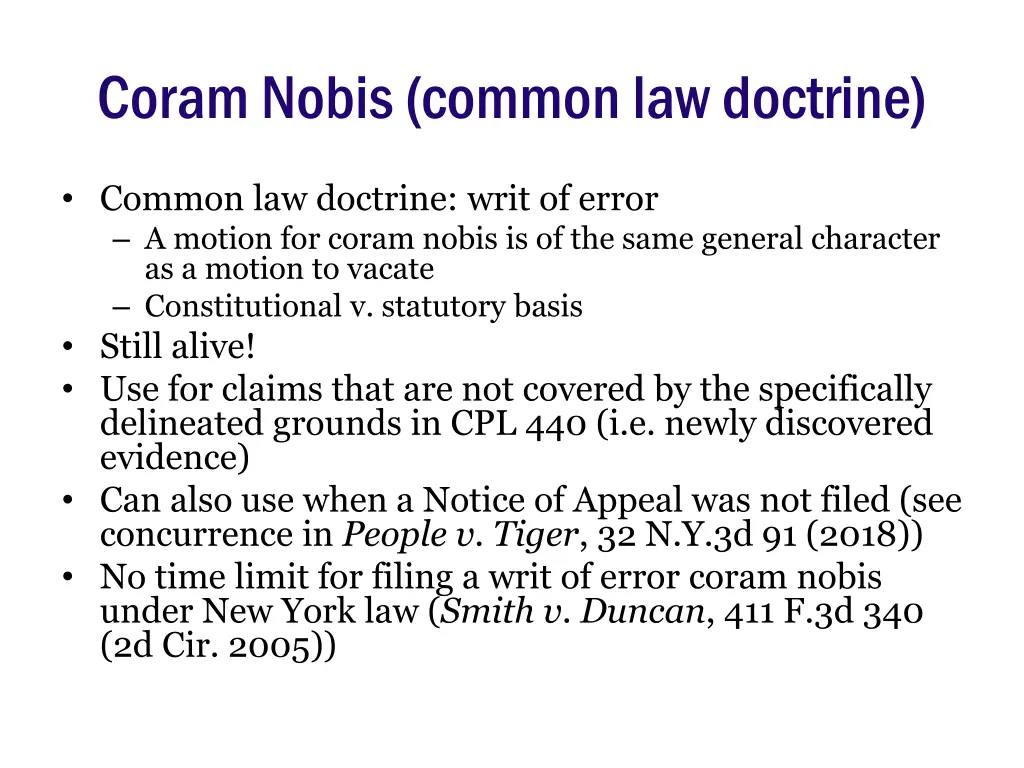 coram nobis common law doctrine