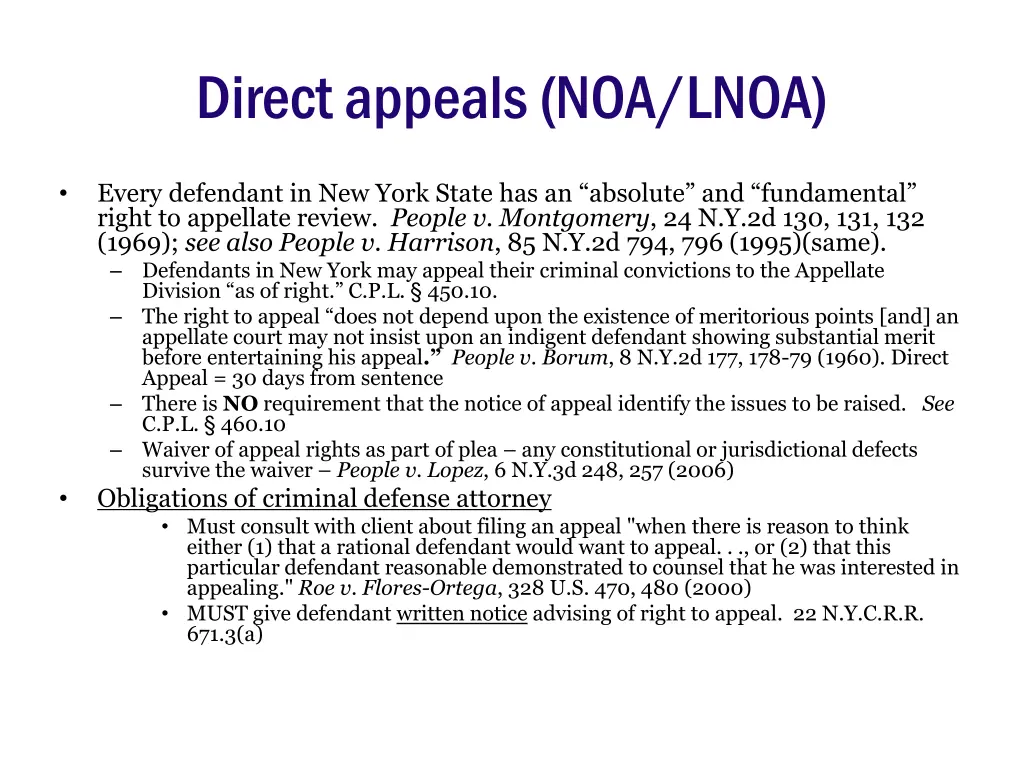 direct appeals noa lnoa