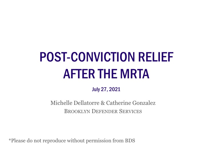 post conviction relief after the mrta