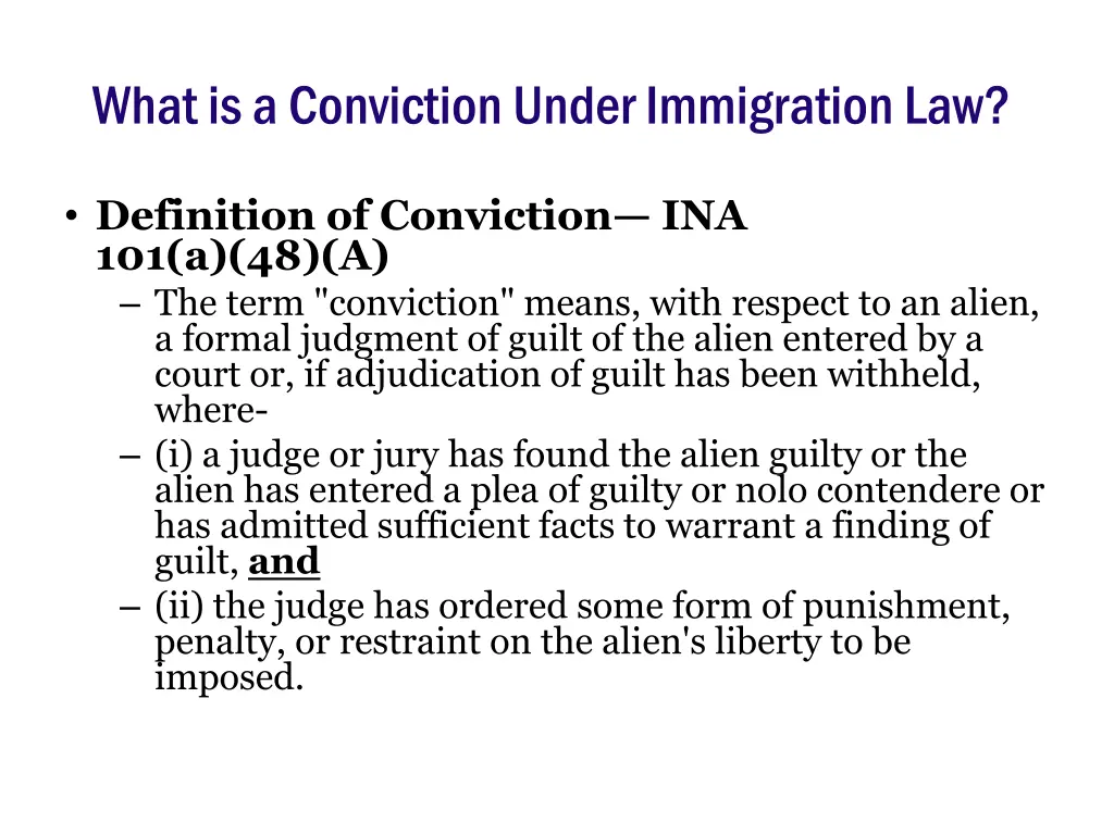 what is a conviction under immigration law