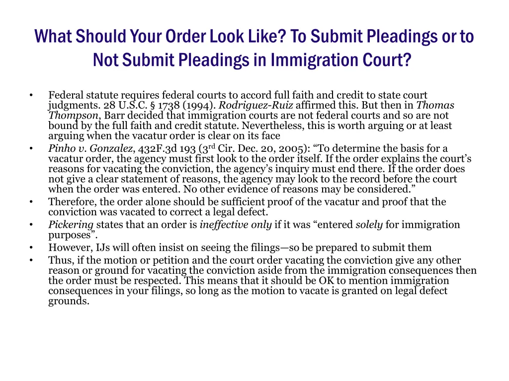 what should your order look like to submit