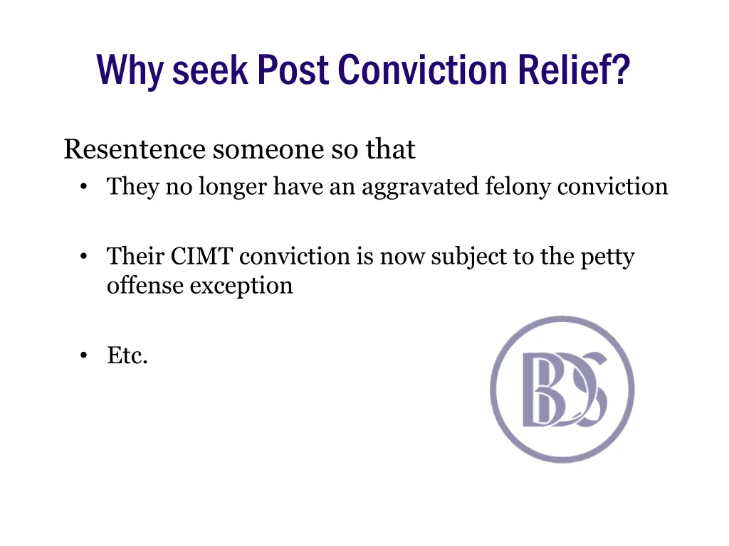why seek post conviction relief 2