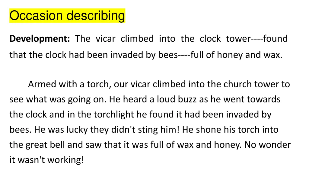 occasion describing 1