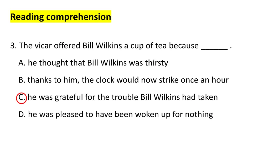 reading comprehension 2