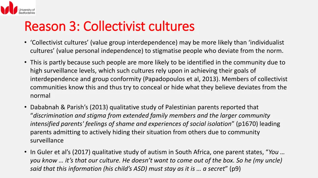 reason 3 collectivist cultures reason