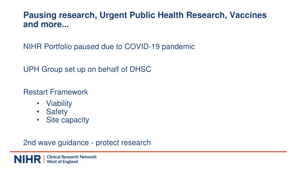 pausing research urgent public health research