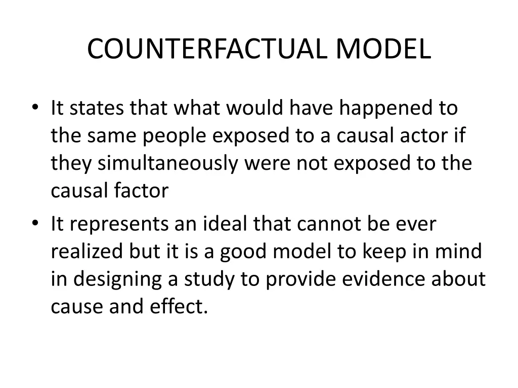 counterfactual model