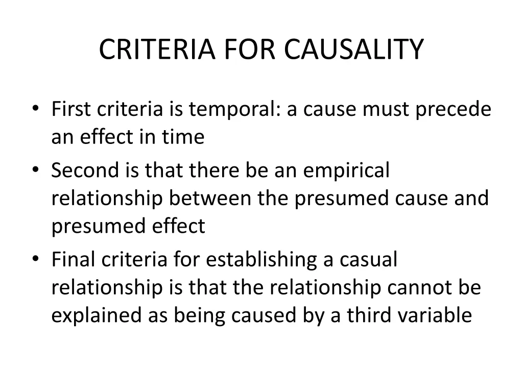 criteria for causality