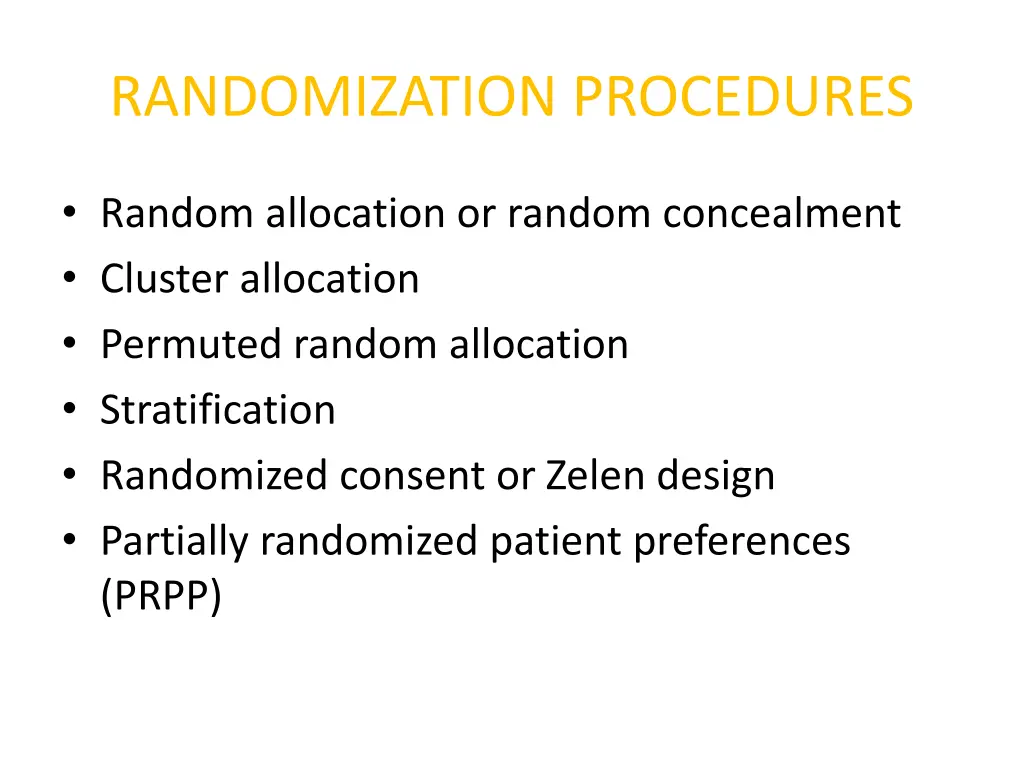 randomization procedures