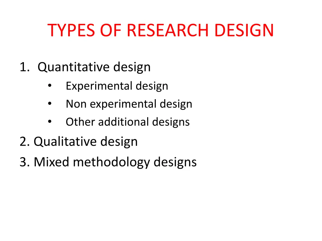 types of research design