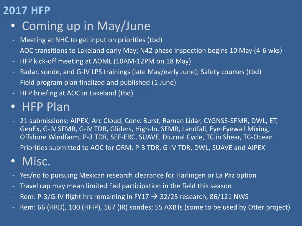 2017 hfp coming up in may june meeting