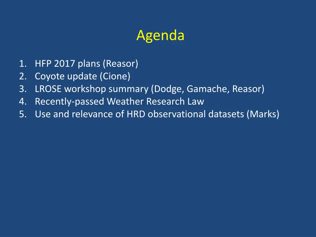 agenda