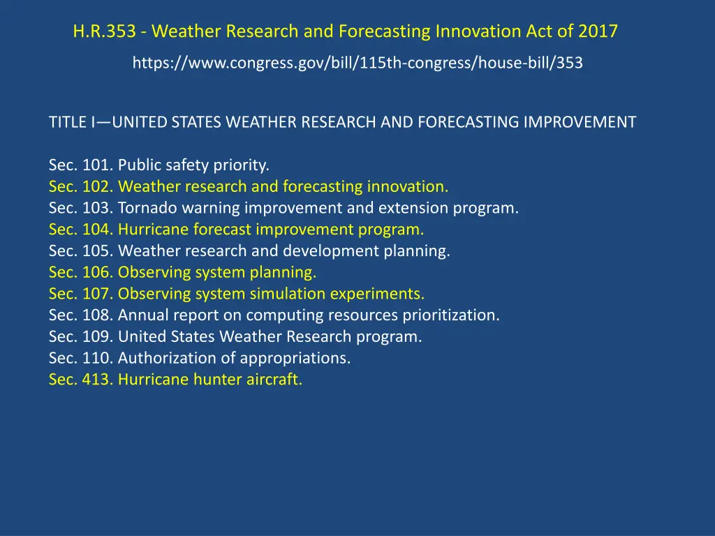 h r 353 weather research and forecasting