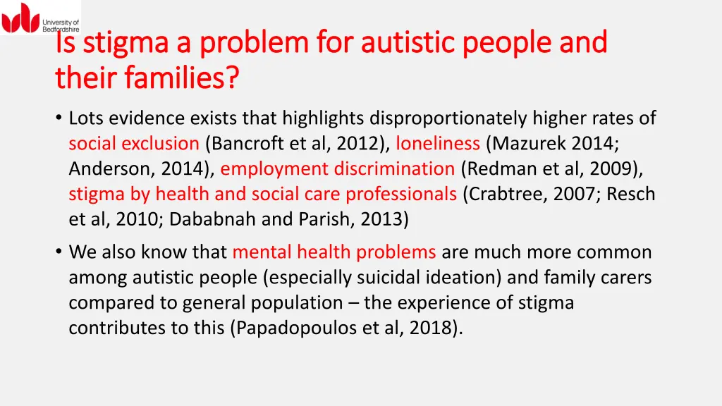is stigma a problem for autistic people