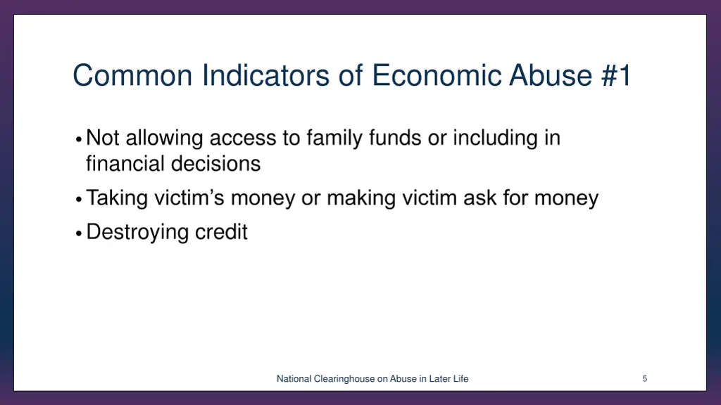 common indicators of economic abuse 1