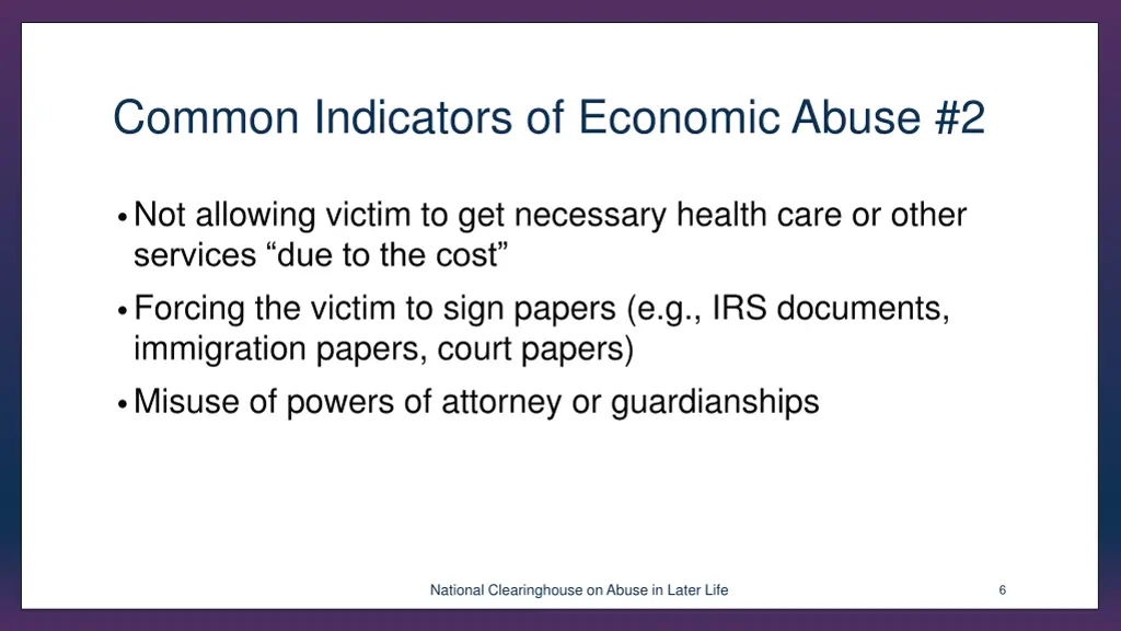 common indicators of economic abuse 2