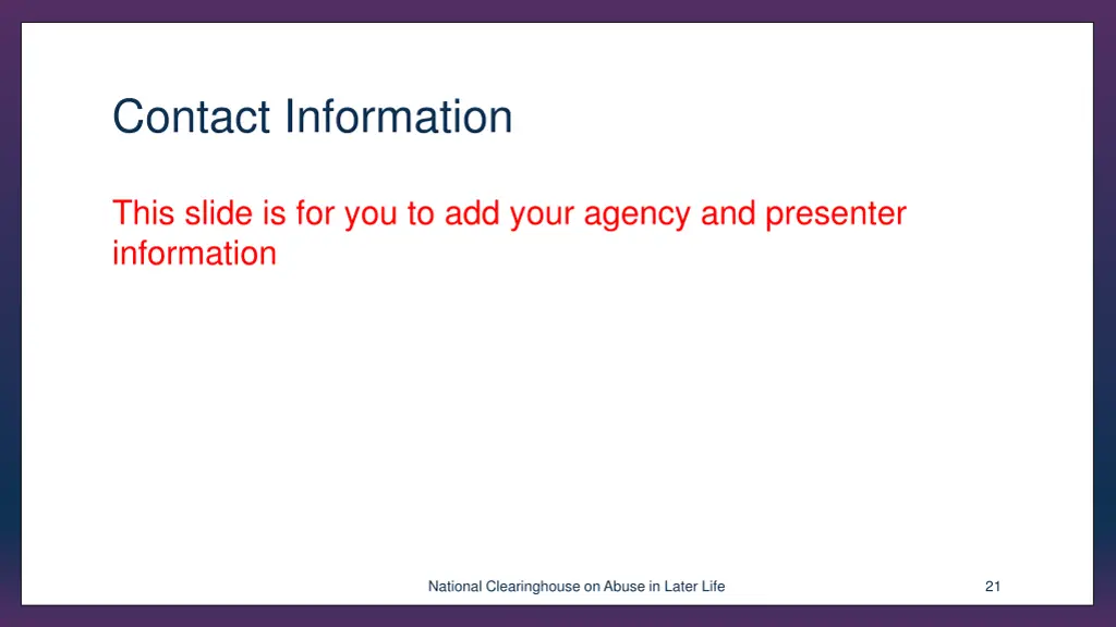 contact information