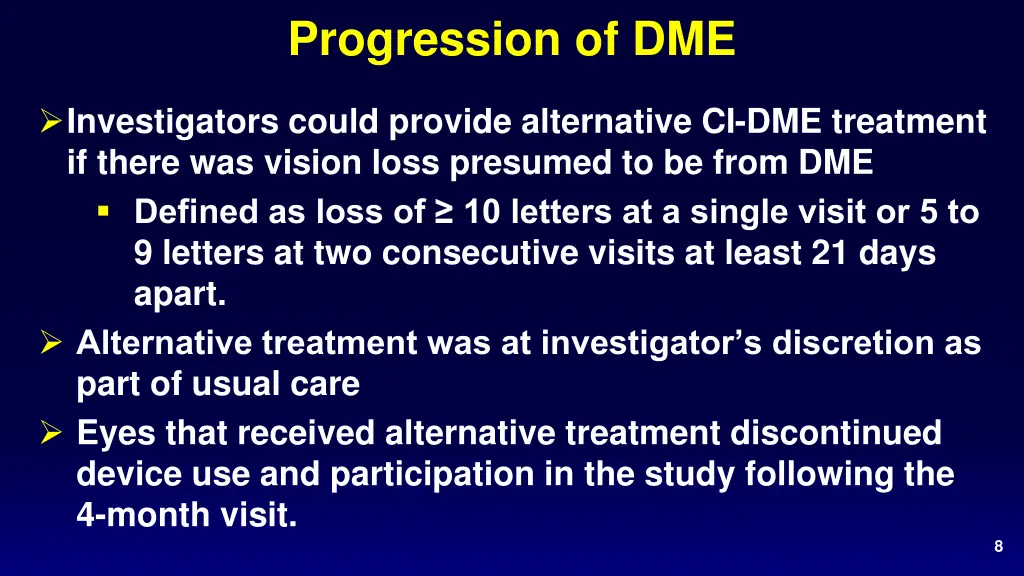 progression of dme