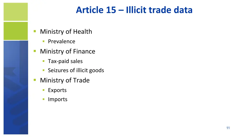 article 15 illicit trade data