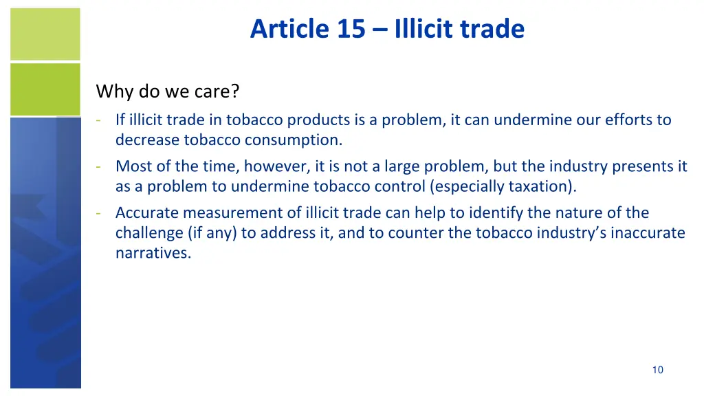 article 15 illicit trade