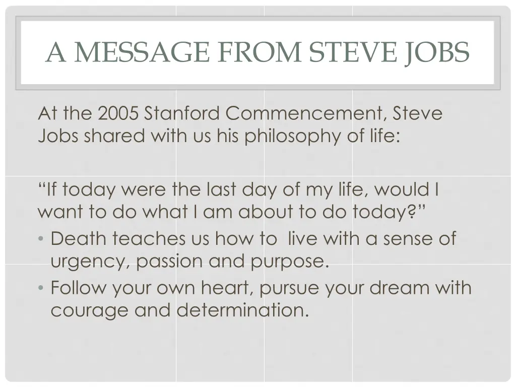 a message from steve jobs