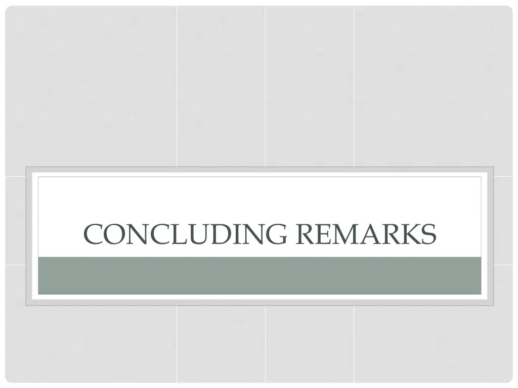 concluding remarks