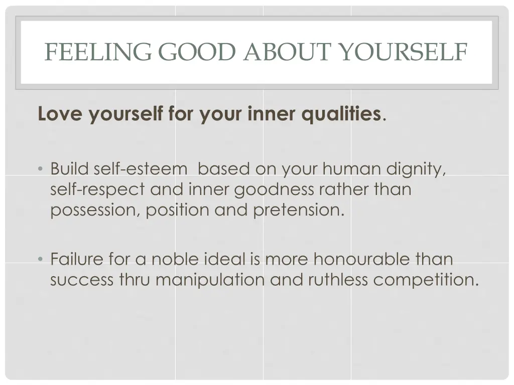 feeling good about yourself