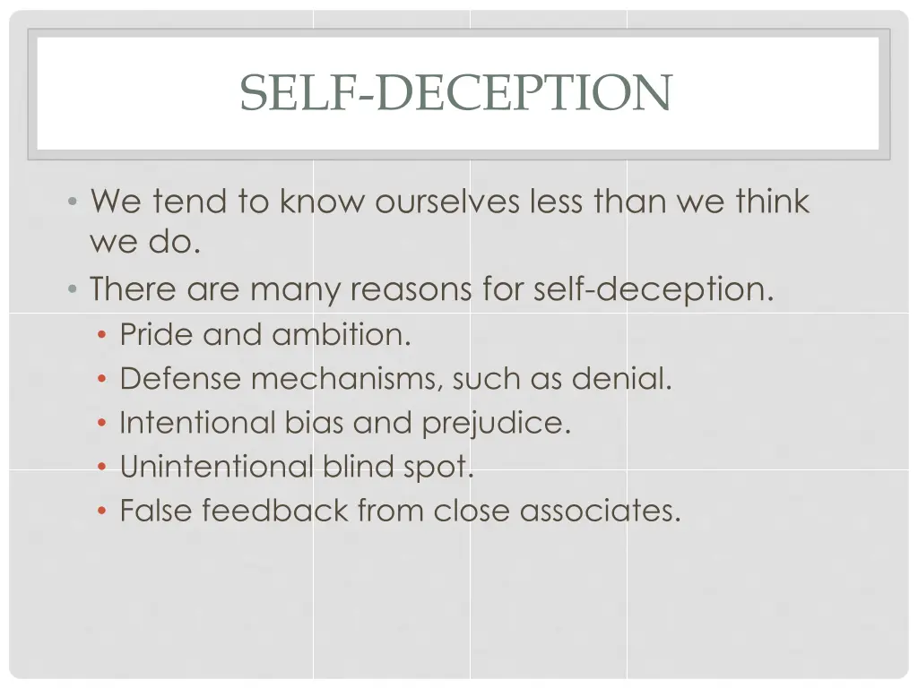 self deception