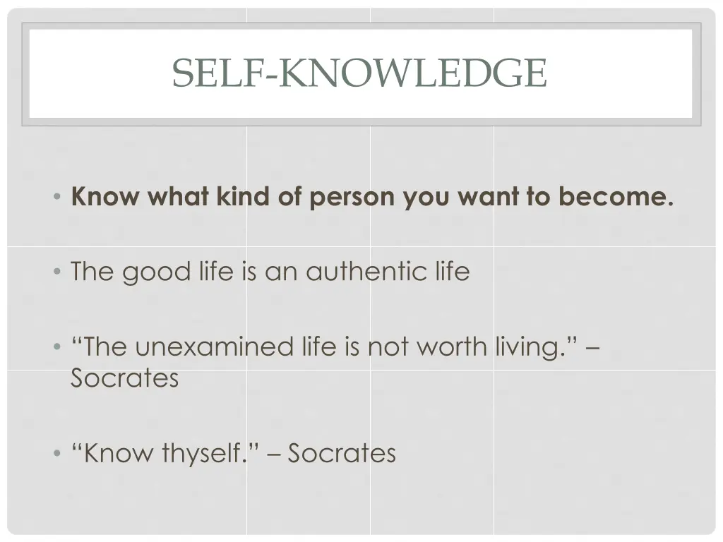 self knowledge