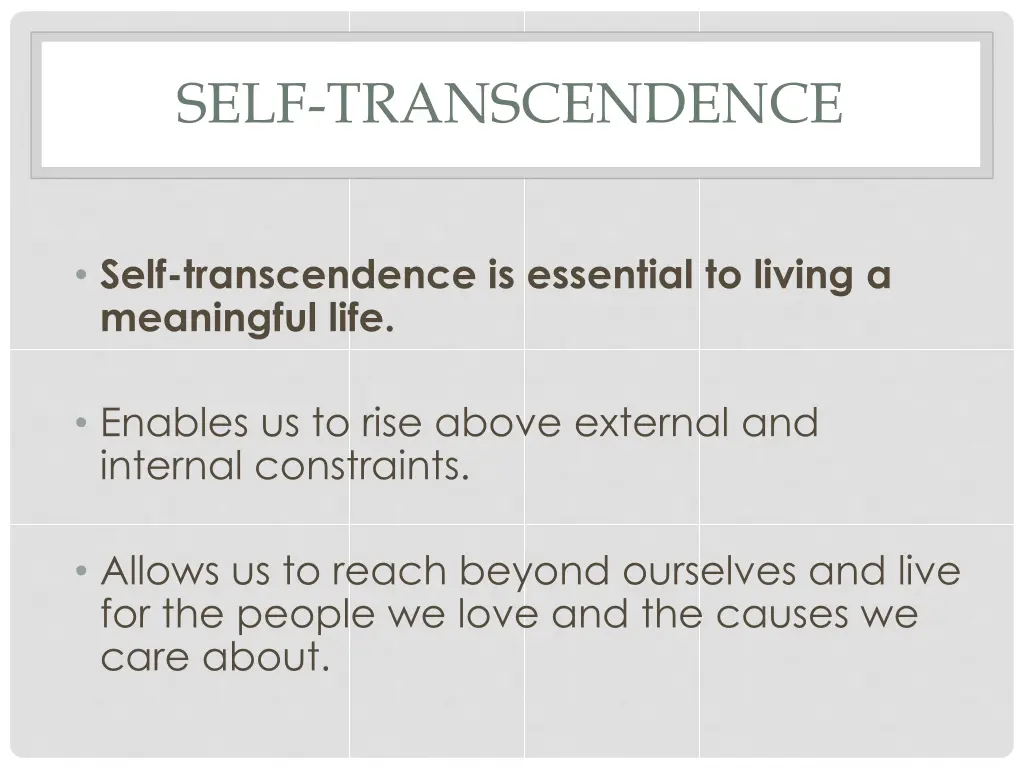 self transcendence