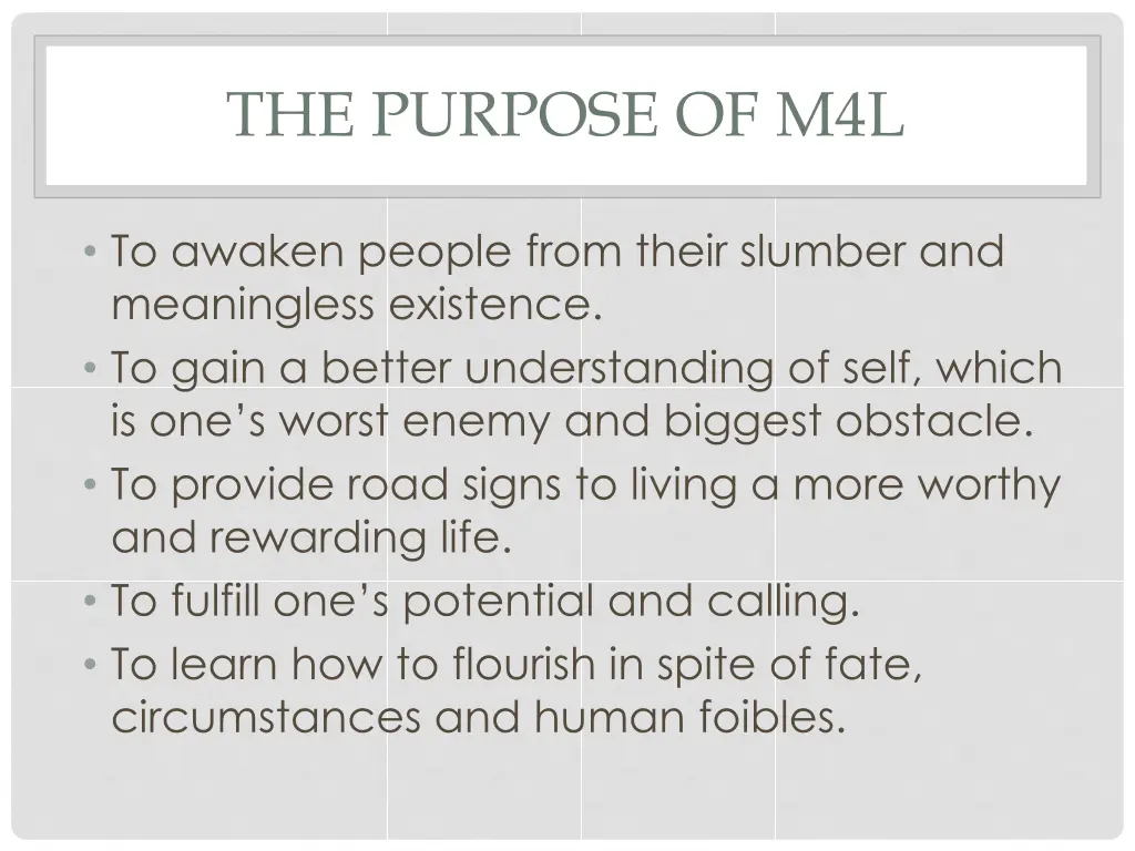 the purpose of m4l