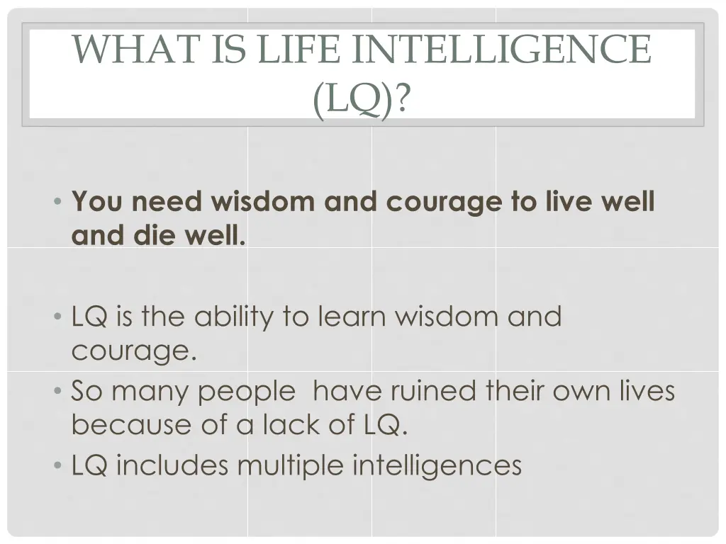what is life intelligence lq