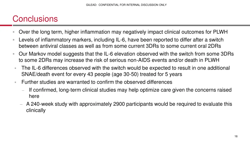 gilead confidential for internal discussion only 14