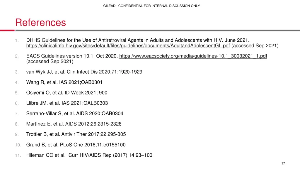 gilead confidential for internal discussion only 15