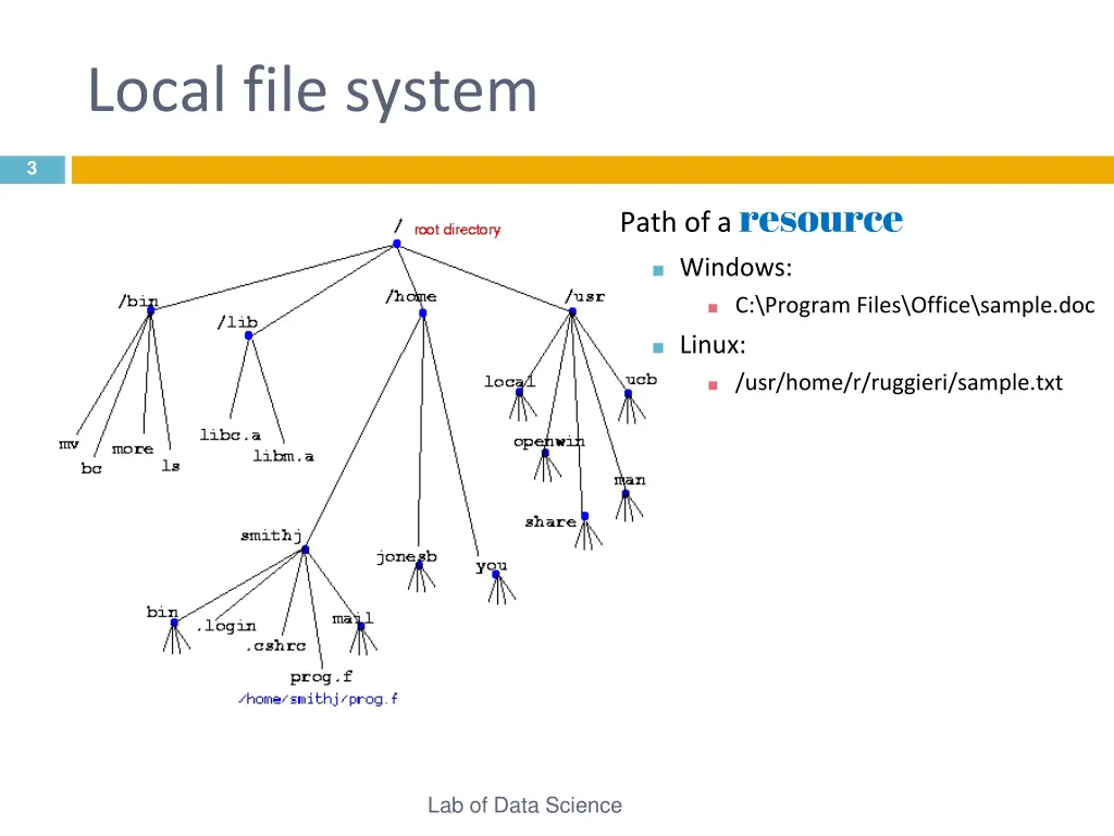local file system