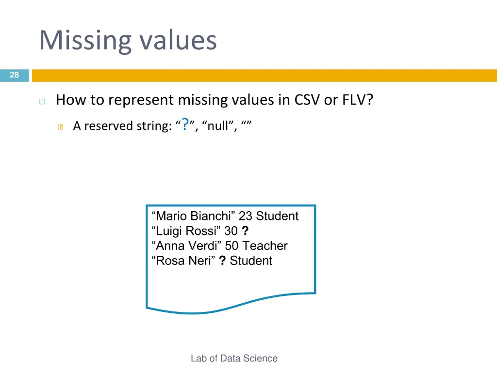 missing values