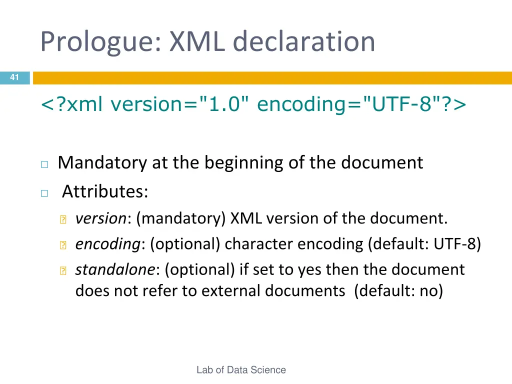 prologue xml declaration
