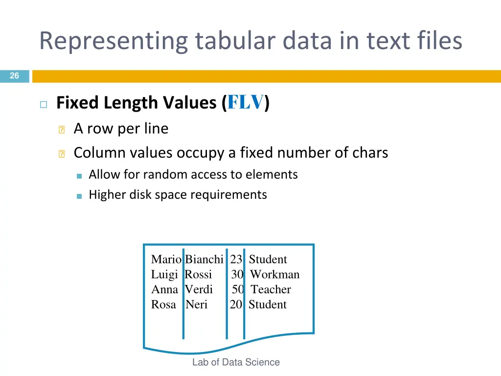 representing tabular data in text files 1