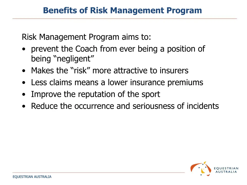 benefits of risk management program
