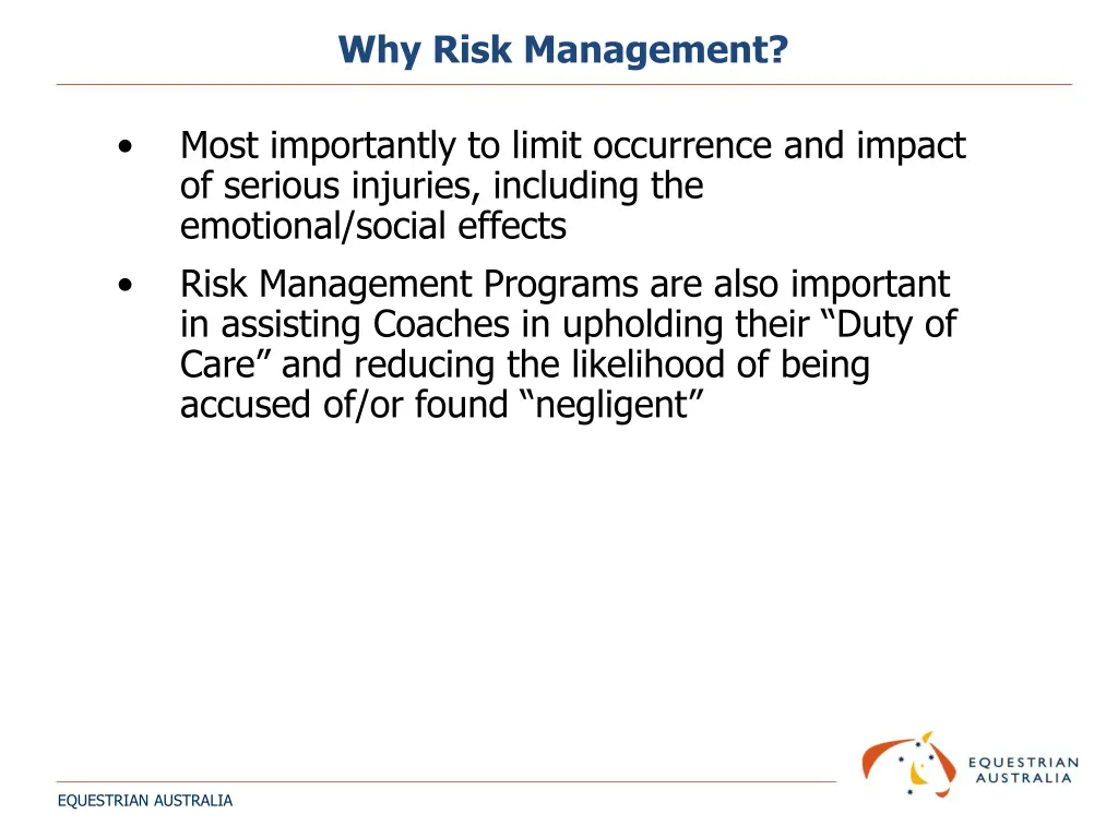 why risk management