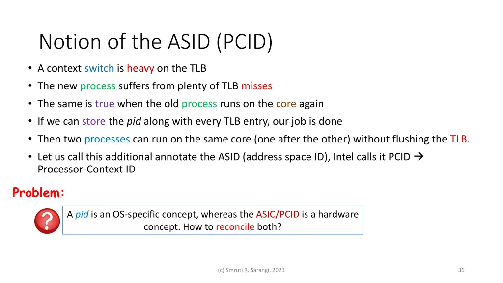 notion of the asid pcid