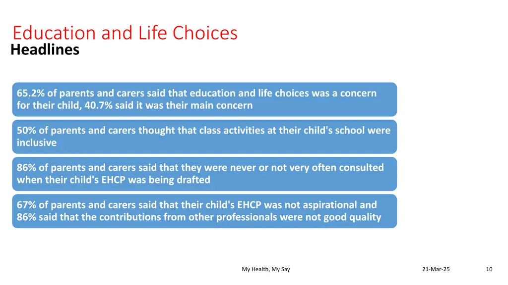 education and life choices headlines