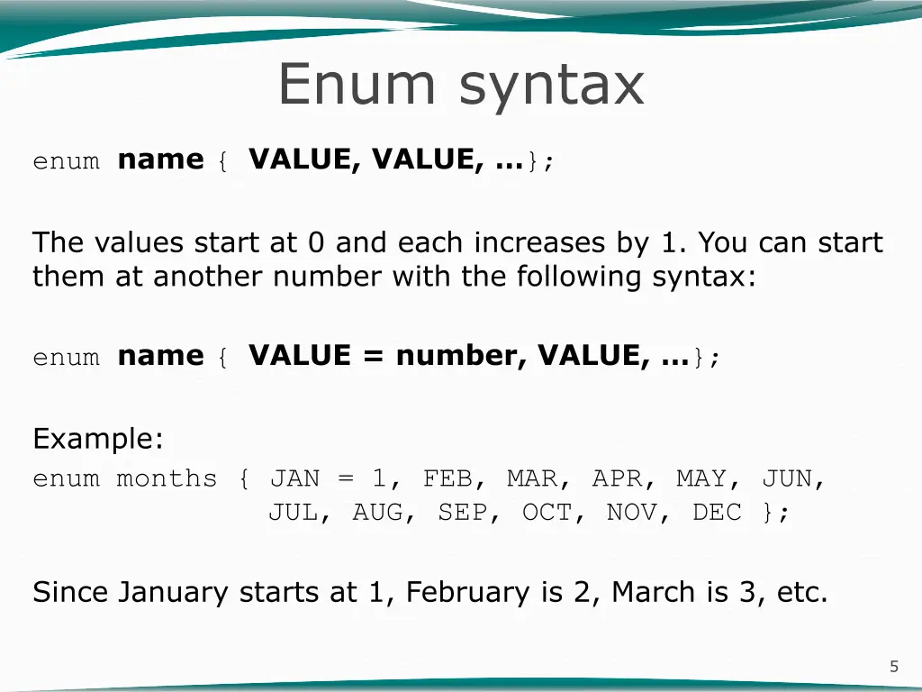 enum syntax
